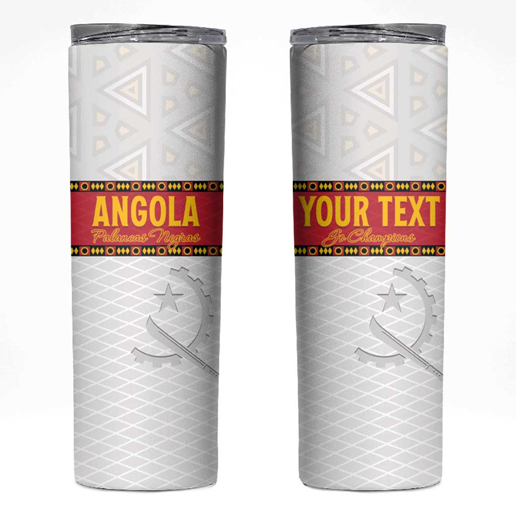 Custom Angola Football Skinny Tumbler Avante Palancas Negras - White - Wonder Print Shop