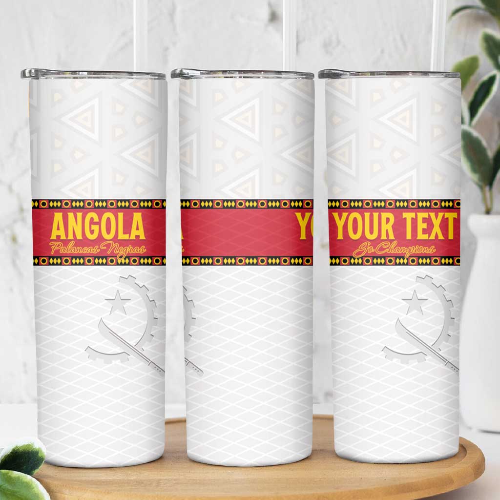 Custom Angola Football Skinny Tumbler Avante Palancas Negras - White - Wonder Print Shop