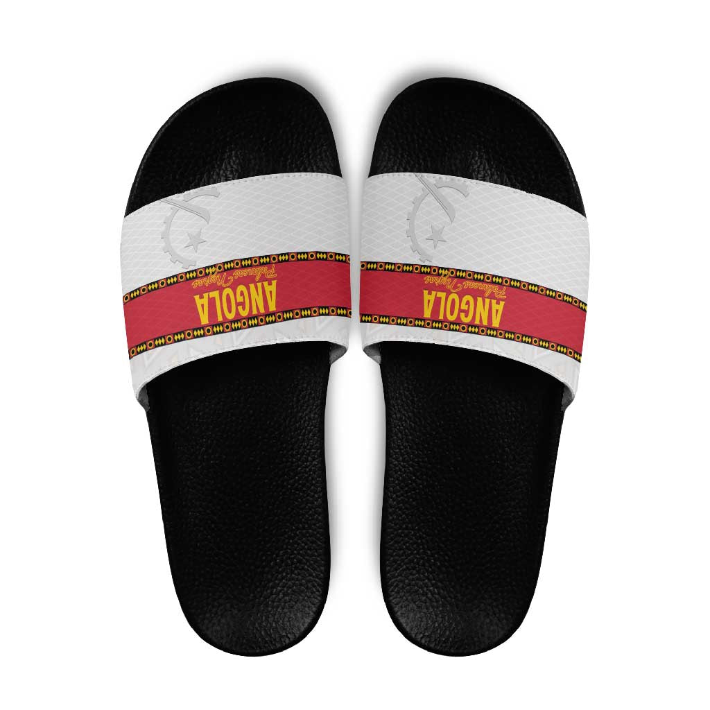 Angola Football Slide Sandals Avante Palancas Negras - White - Wonder Print Shop