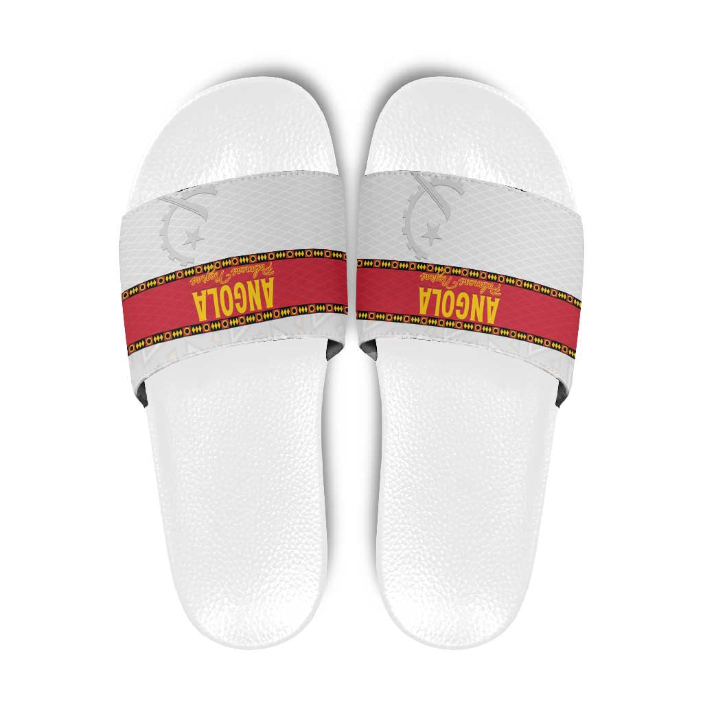 Angola Football Slide Sandals Avante Palancas Negras - White - Wonder Print Shop