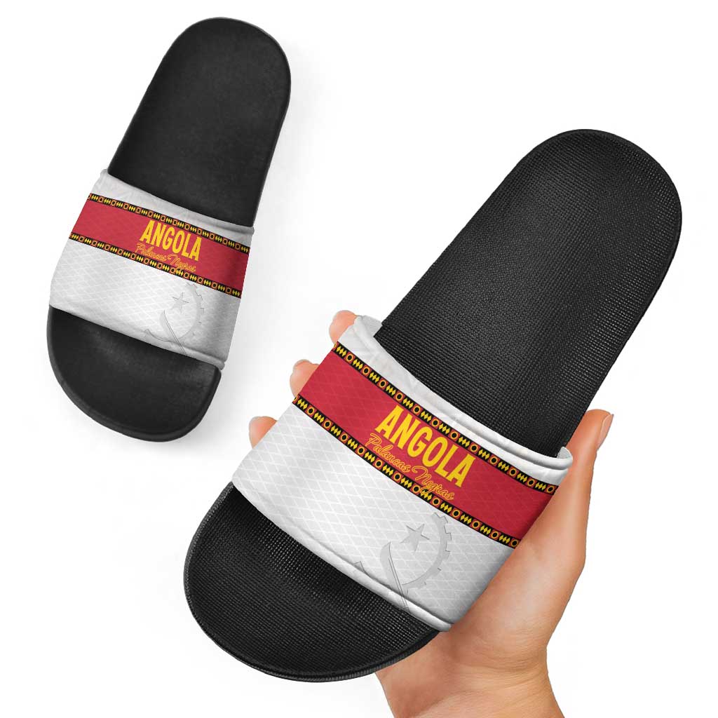 Angola Football Slide Sandals Avante Palancas Negras - White - Wonder Print Shop