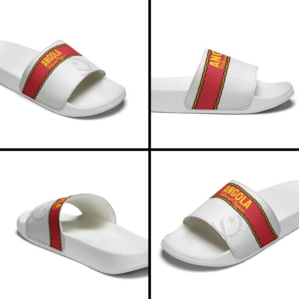 Angola Football Slide Sandals Avante Palancas Negras - White - Wonder Print Shop