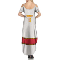 Custom Angola Football Summer Maxi Dress Avante Palancas Negras - White - Wonder Print Shop