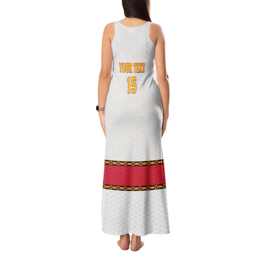 Custom Angola Football Tank Maxi Dress Avante Palancas Negras - White - Wonder Print Shop