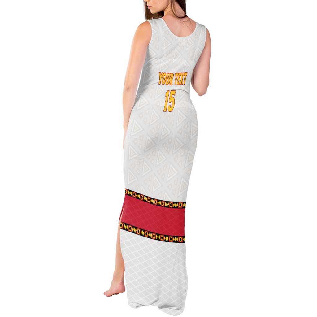 Custom Angola Football Tank Maxi Dress Avante Palancas Negras - White - Wonder Print Shop