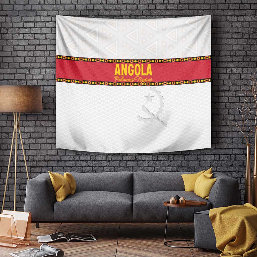 Angola Football Tapestry Avante Palancas Negras - White - Wonder Print Shop