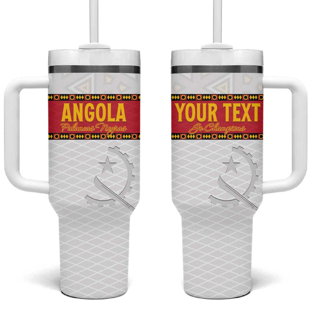 Custom Angola Football Tumbler With Handle Avante Palancas Negras - White - Wonder Print Shop