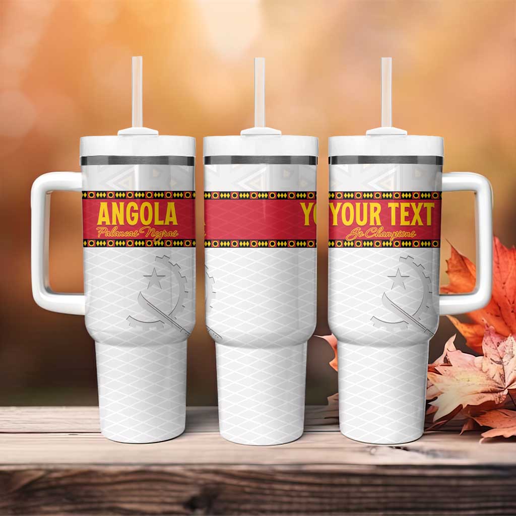 Custom Angola Football Tumbler With Handle Avante Palancas Negras - White - Wonder Print Shop