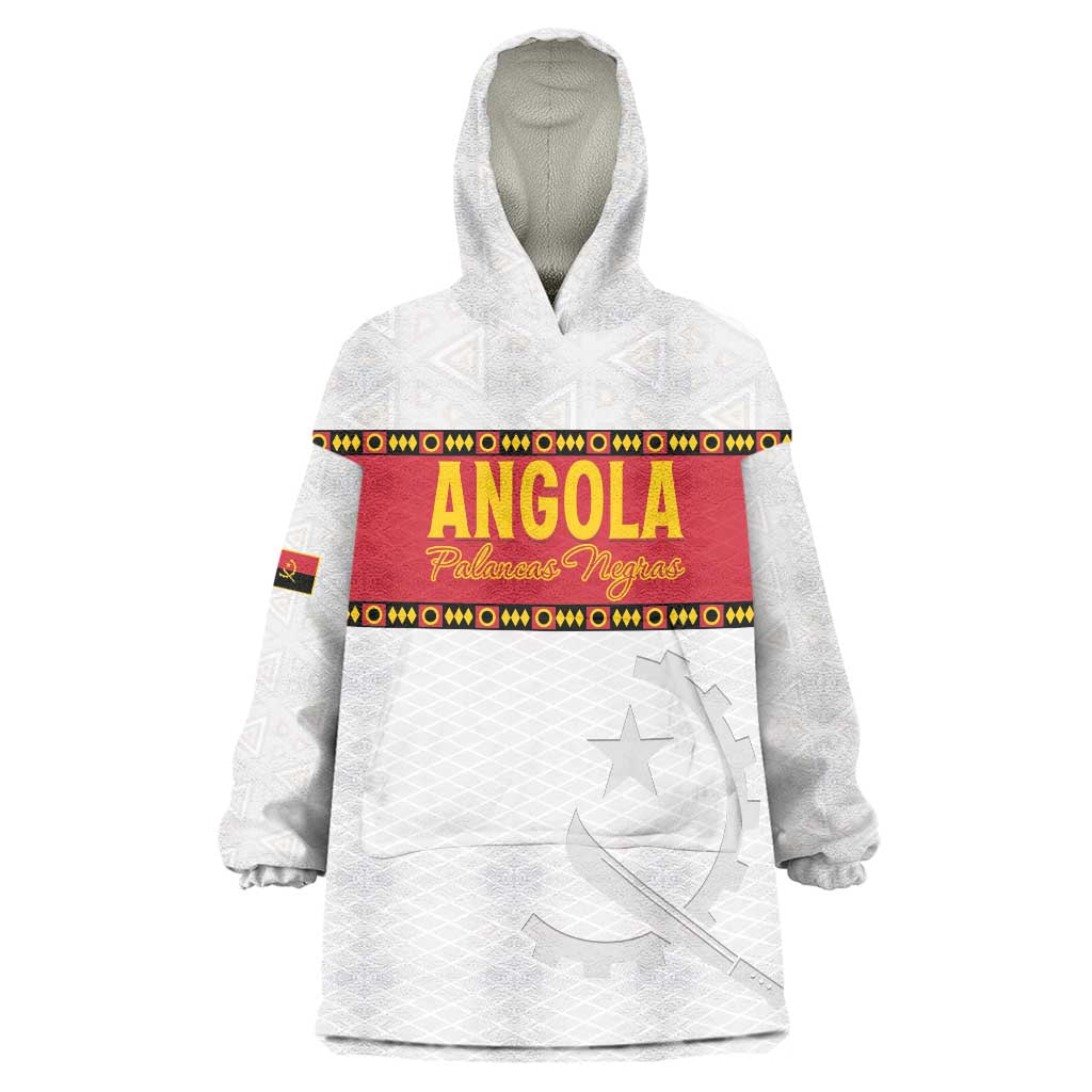 Custom Angola Football Wearable Blanket Hoodie Avante Palancas Negras - White - Wonder Print Shop