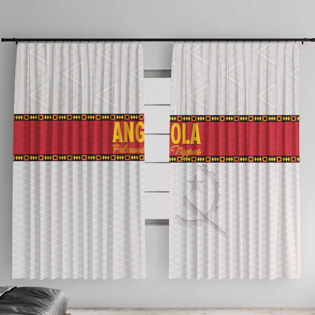 Angola Football Window Curtain Avante Palancas Negras - White - Wonder Print Shop