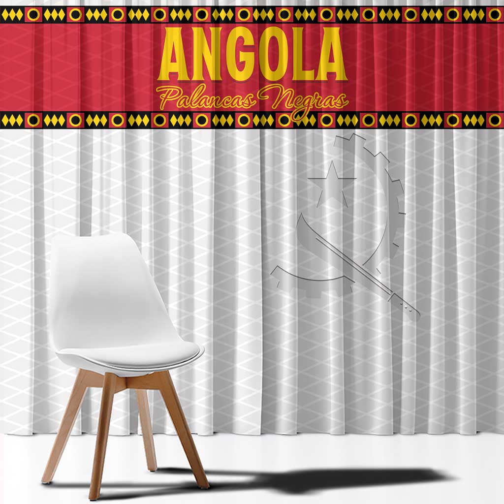 Angola Football Window Curtain Avante Palancas Negras - White - Wonder Print Shop