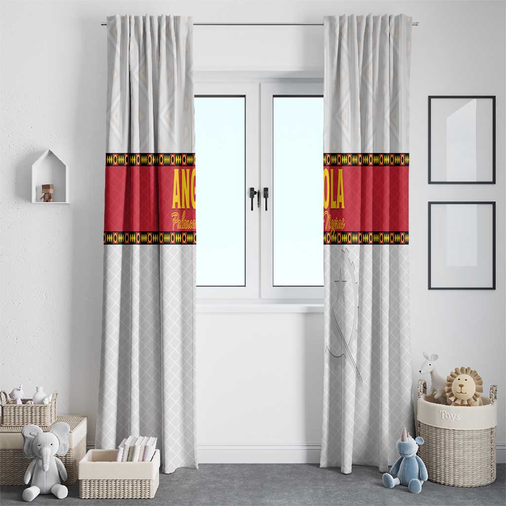 Angola Football Window Curtain Avante Palancas Negras - White - Wonder Print Shop