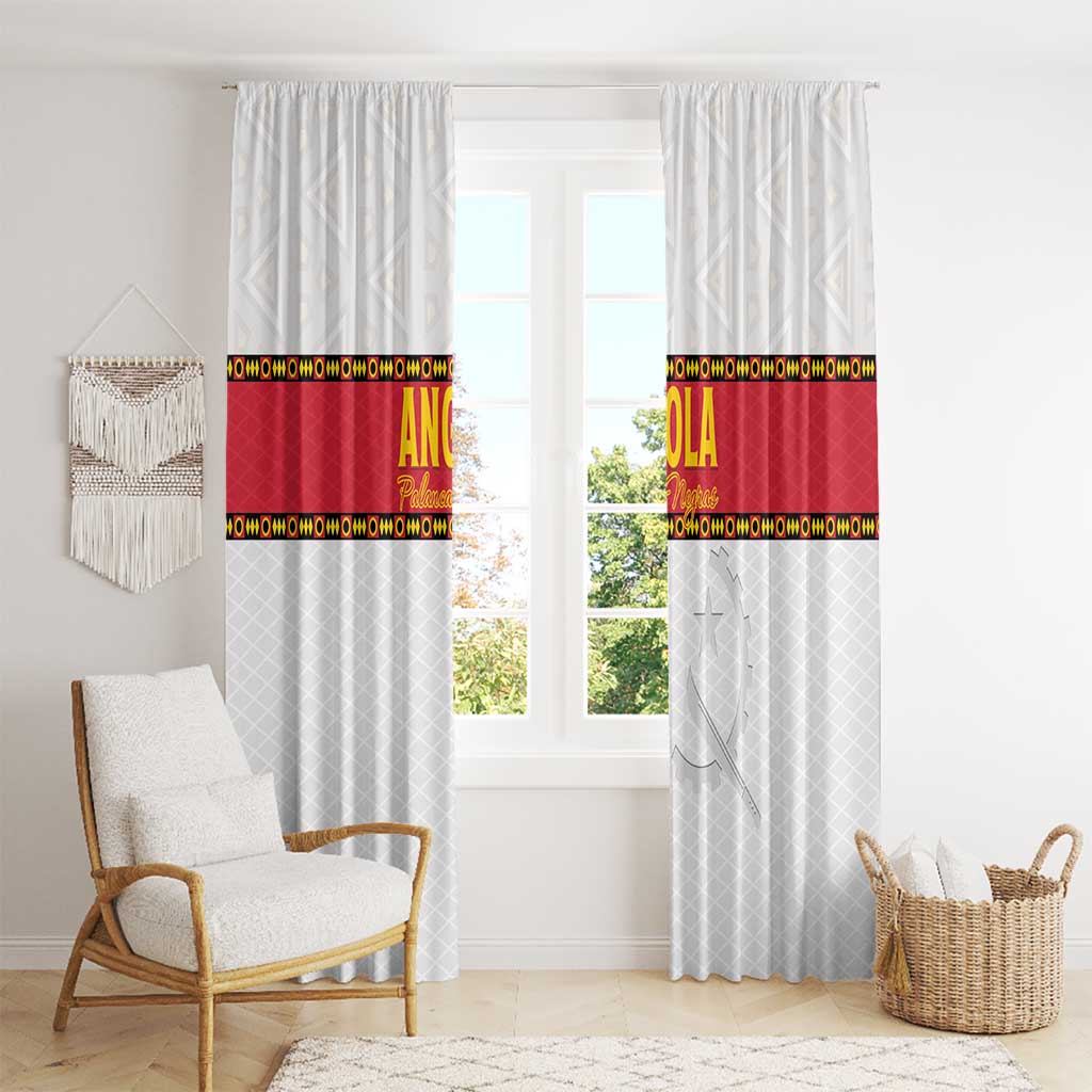 Angola Football Window Curtain Avante Palancas Negras - White - Wonder Print Shop