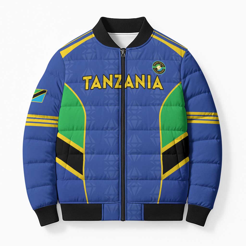 Custom Tanzania Football Bomber Puffer Jacket Go Taifa Stars Go - Wonder Print Shop