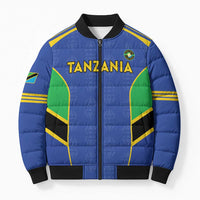 Custom Tanzania Football Bomber Puffer Jacket Go Taifa Stars Go - Wonder Print Shop