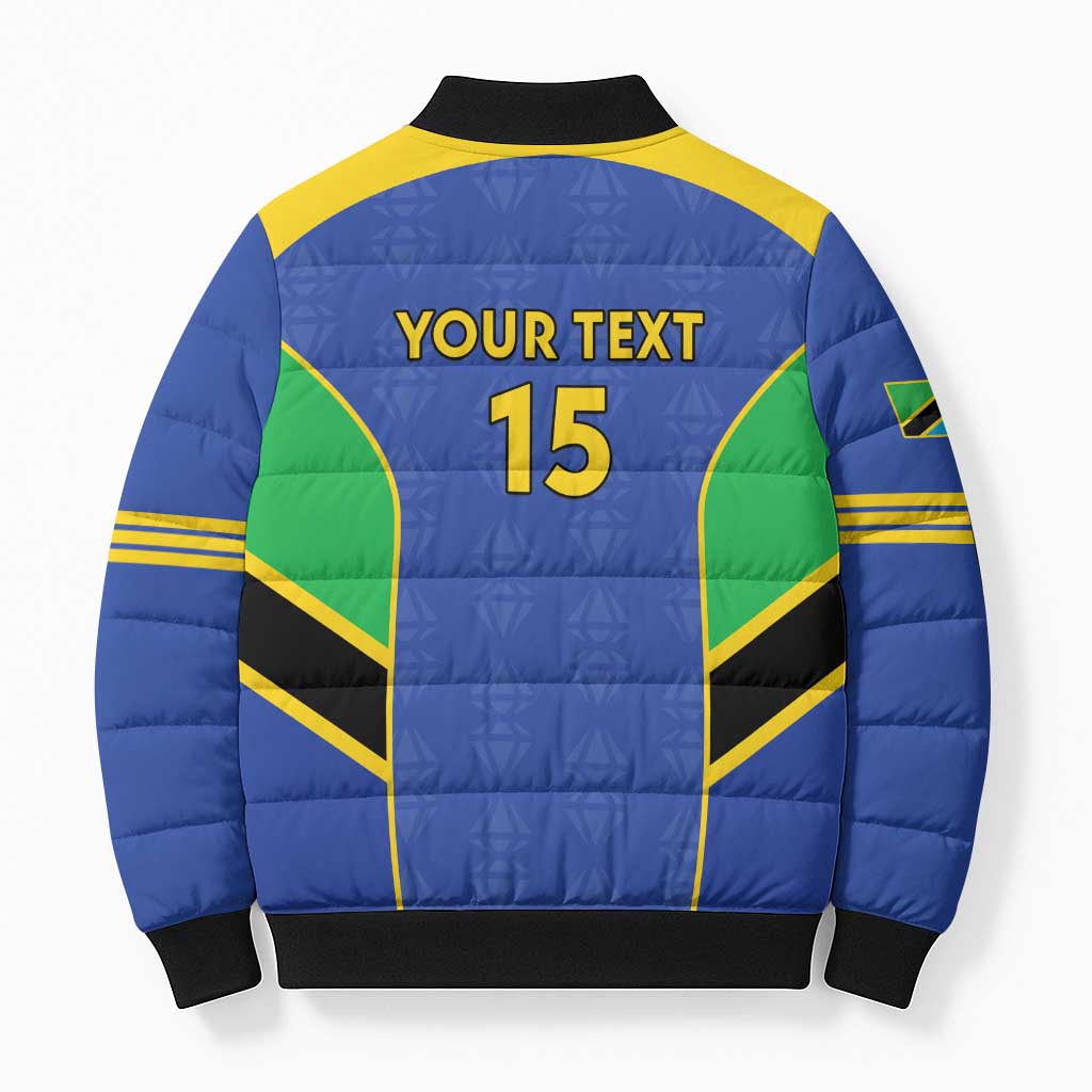 Custom Tanzania Football Bomber Puffer Jacket Go Taifa Stars Go - Wonder Print Shop