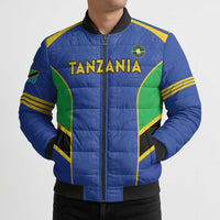 Custom Tanzania Football Bomber Puffer Jacket Go Taifa Stars Go - Wonder Print Shop