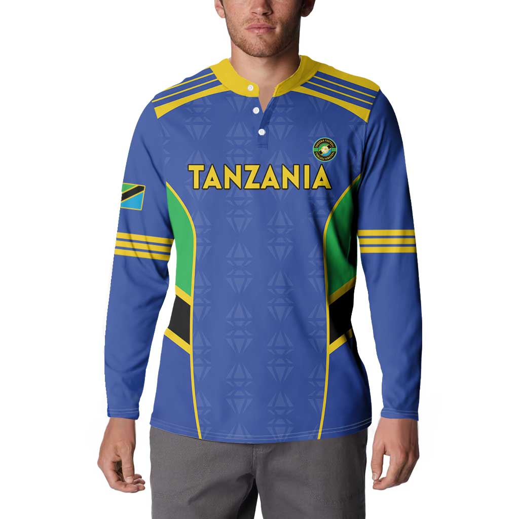 Custom Tanzania Football Button Sweatshirt Go Taifa Stars Go - Wonder Print Shop
