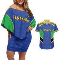 Custom Tanzania Football Couples Matching Off Shoulder Short Dress and Hawaiian Shirt Go Taifa Stars Go - Wonder Print Shop
