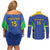 Custom Tanzania Football Couples Matching Off Shoulder Short Dress and Long Sleeve Button Shirt Go Taifa Stars Go - Wonder Print Shop