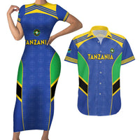 Custom Tanzania Football Couples Matching Short Sleeve Bodycon Dress and Hawaiian Shirt Go Taifa Stars Go - Wonder Print Shop