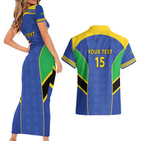 Custom Tanzania Football Couples Matching Short Sleeve Bodycon Dress and Hawaiian Shirt Go Taifa Stars Go - Wonder Print Shop