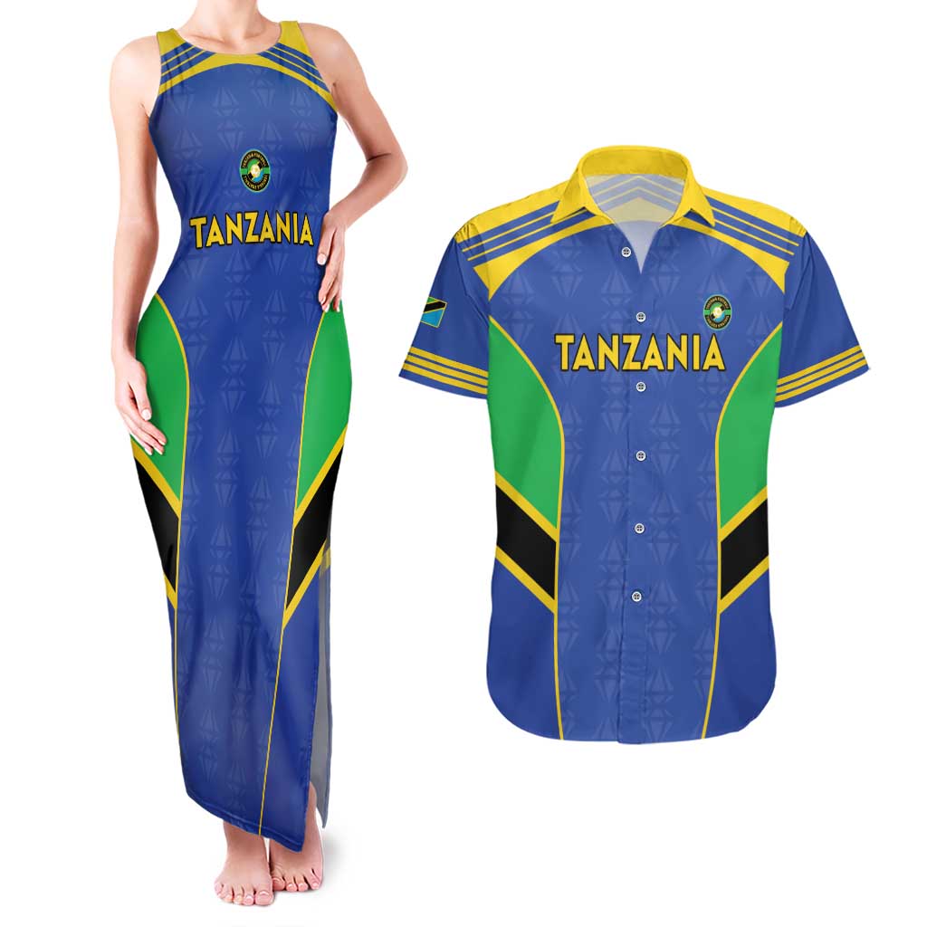 Custom Tanzania Football Couples Matching Tank Maxi Dress and Hawaiian Shirt Go Taifa Stars Go - Wonder Print Shop