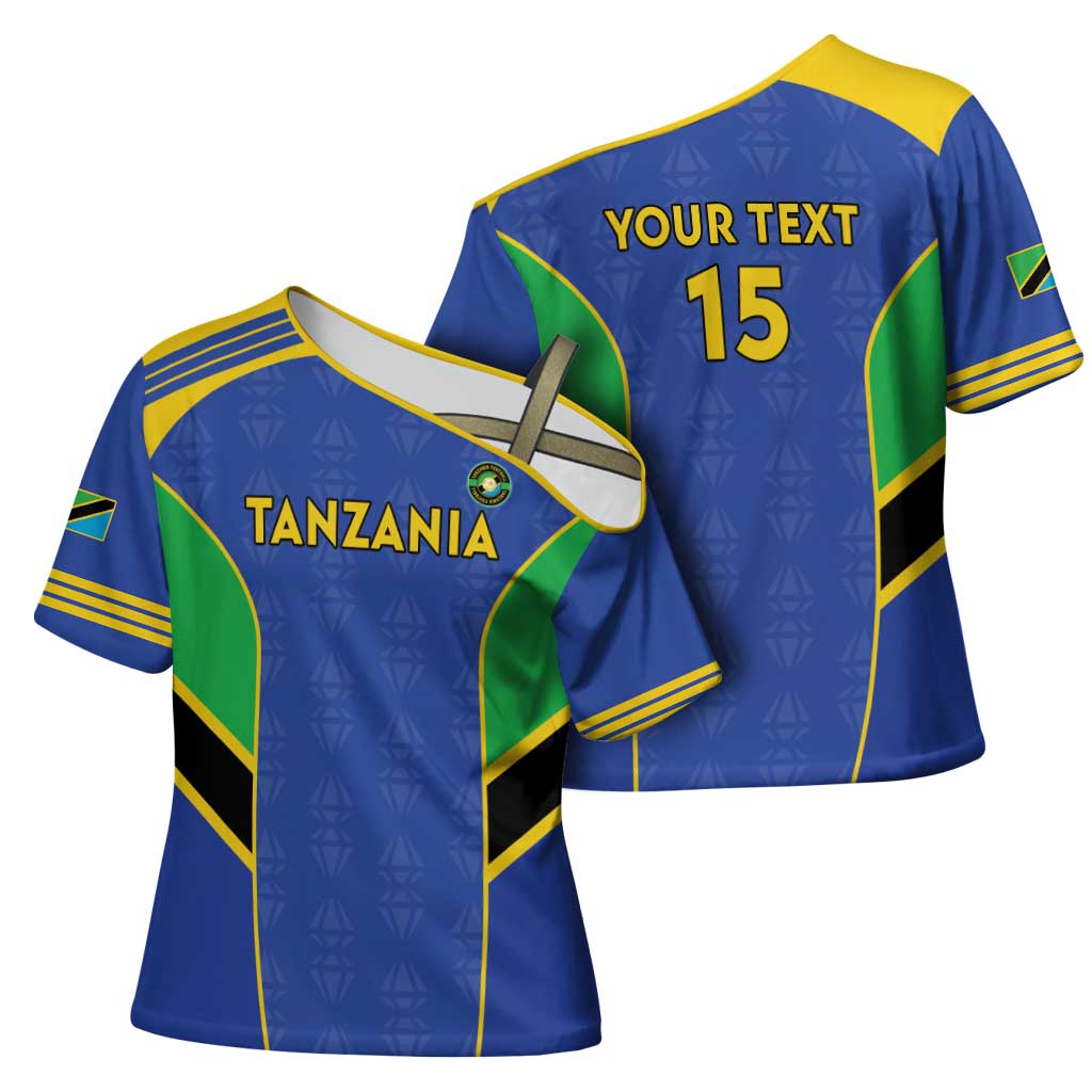 Custom Tanzania Football Cross Shoulder Shirt Go Taifa Stars Go - Wonder Print Shop