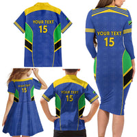 Custom Tanzania Football Family Matching Long Sleeve Bodycon Dress and Hawaiian Shirt Go Taifa Stars Go - Wonder Print Shop