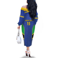 Custom Tanzania Football Family Matching Off The Shoulder Long Sleeve Dress and Hawaiian Shirt Go Taifa Stars Go - Wonder Print Shop