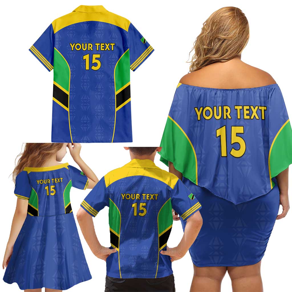 Custom Tanzania Football Family Matching Off Shoulder Short Dress and Hawaiian Shirt Go Taifa Stars Go - Wonder Print Shop