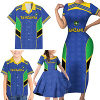 Custom Tanzania Football Family Matching Short Sleeve Bodycon Dress and Hawaiian Shirt Go Taifa Stars Go - Wonder Print Shop