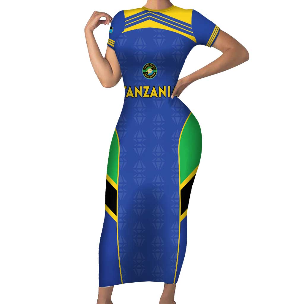 Custom Tanzania Football Family Matching Short Sleeve Bodycon Dress and Hawaiian Shirt Go Taifa Stars Go - Wonder Print Shop