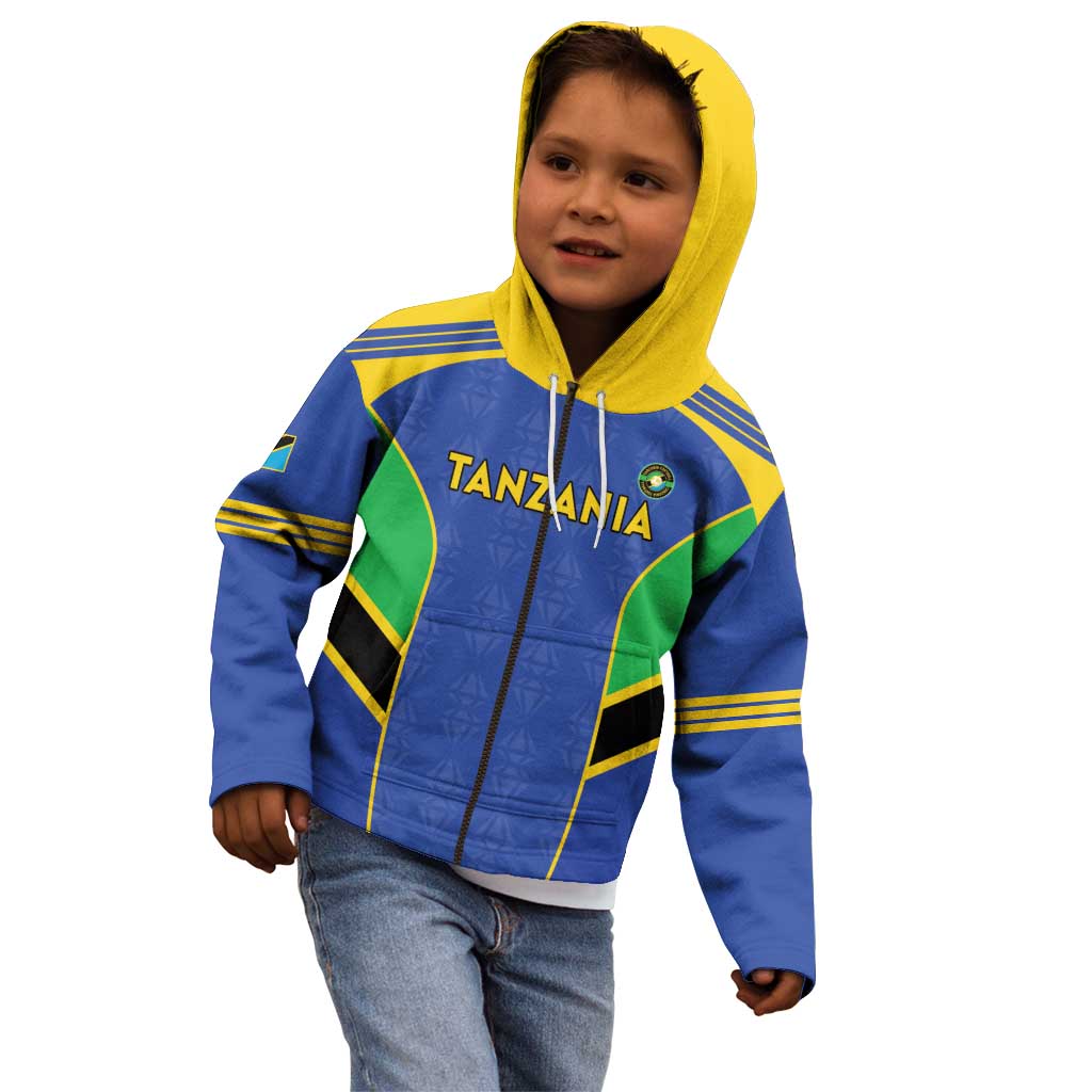 Custom Tanzania Football Kid Hoodie Go Taifa Stars Go - Wonder Print Shop
