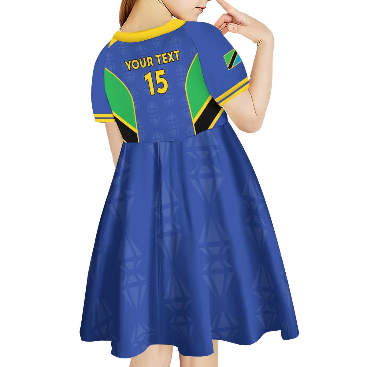 Custom Tanzania Football Kid Short Sleeve Dress Go Taifa Stars Go - Wonder Print Shop
