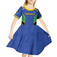 Custom Tanzania Football Kid Short Sleeve Dress Go Taifa Stars Go - Wonder Print Shop