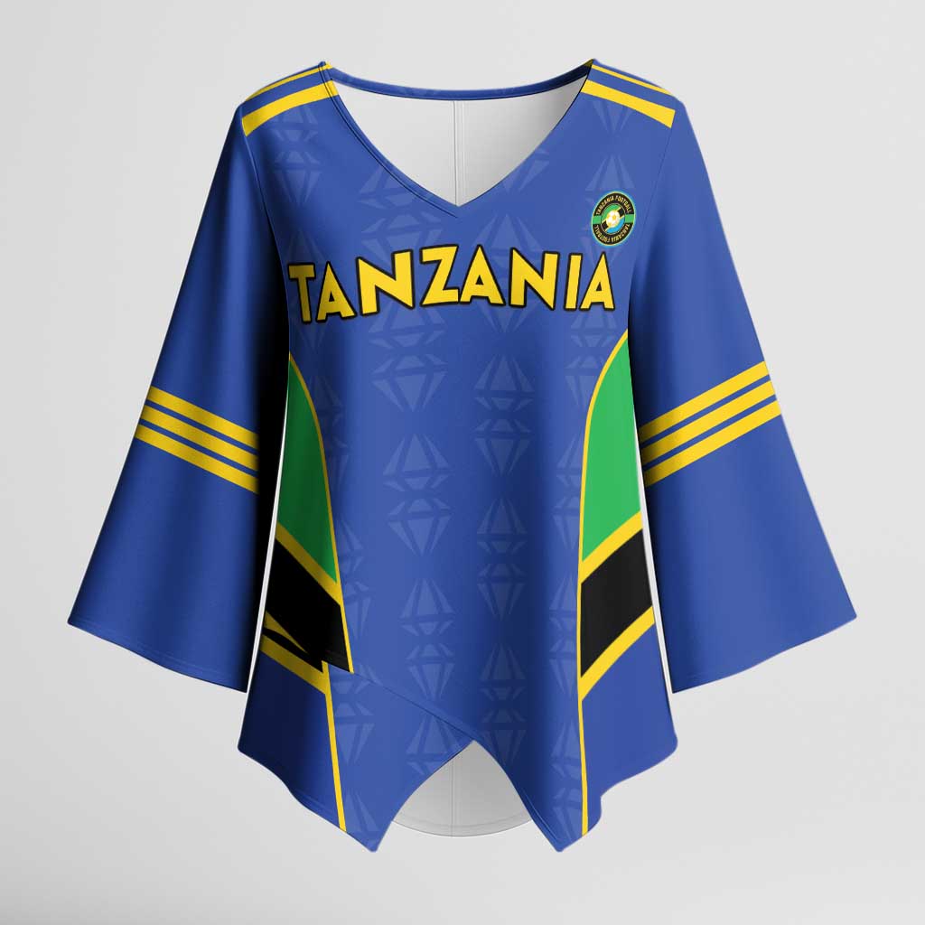 Custom Tanzania Football Kimono Sleeve Blouse Go Taifa Stars Go - Wonder Print Shop