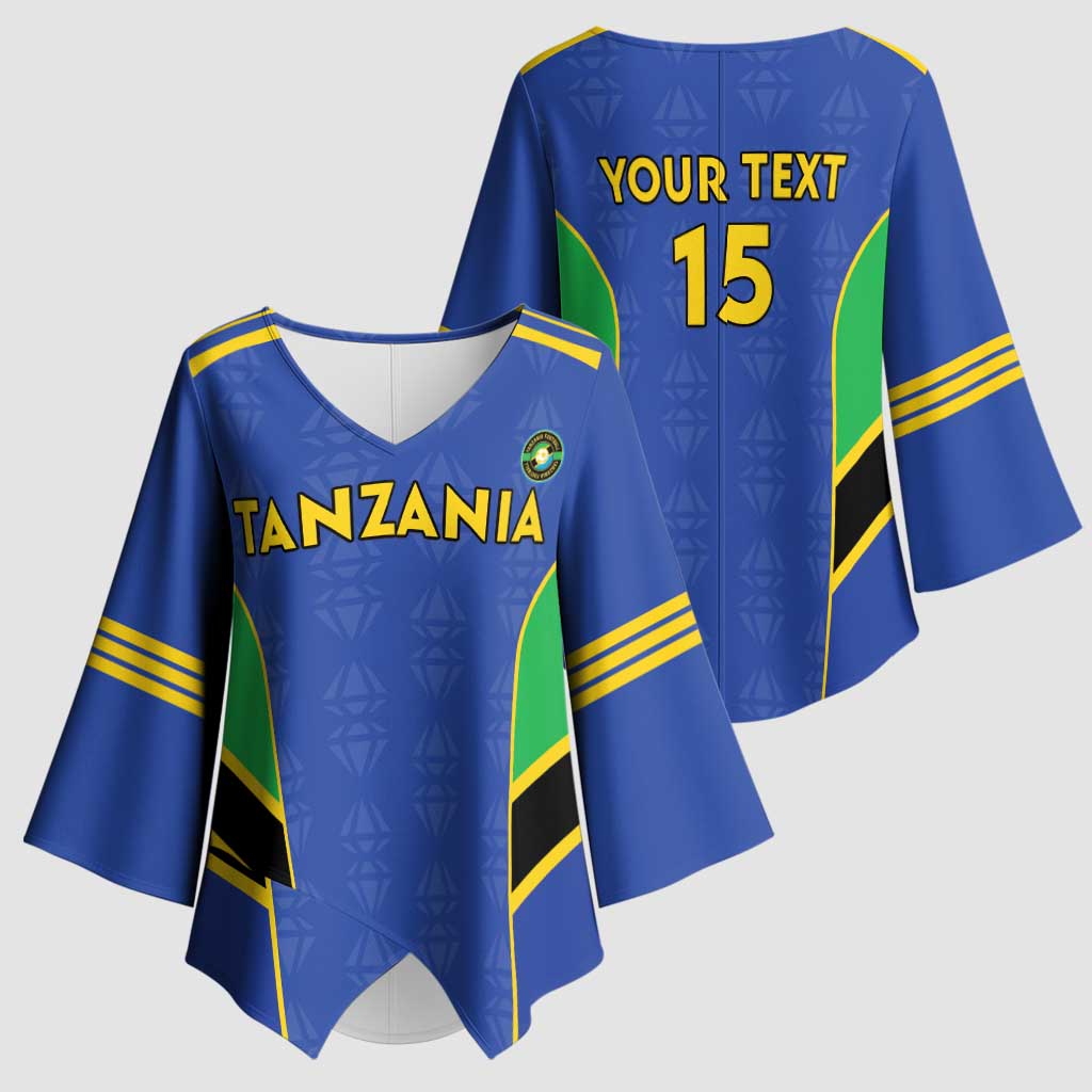 Custom Tanzania Football Kimono Sleeve Blouse Go Taifa Stars Go - Wonder Print Shop