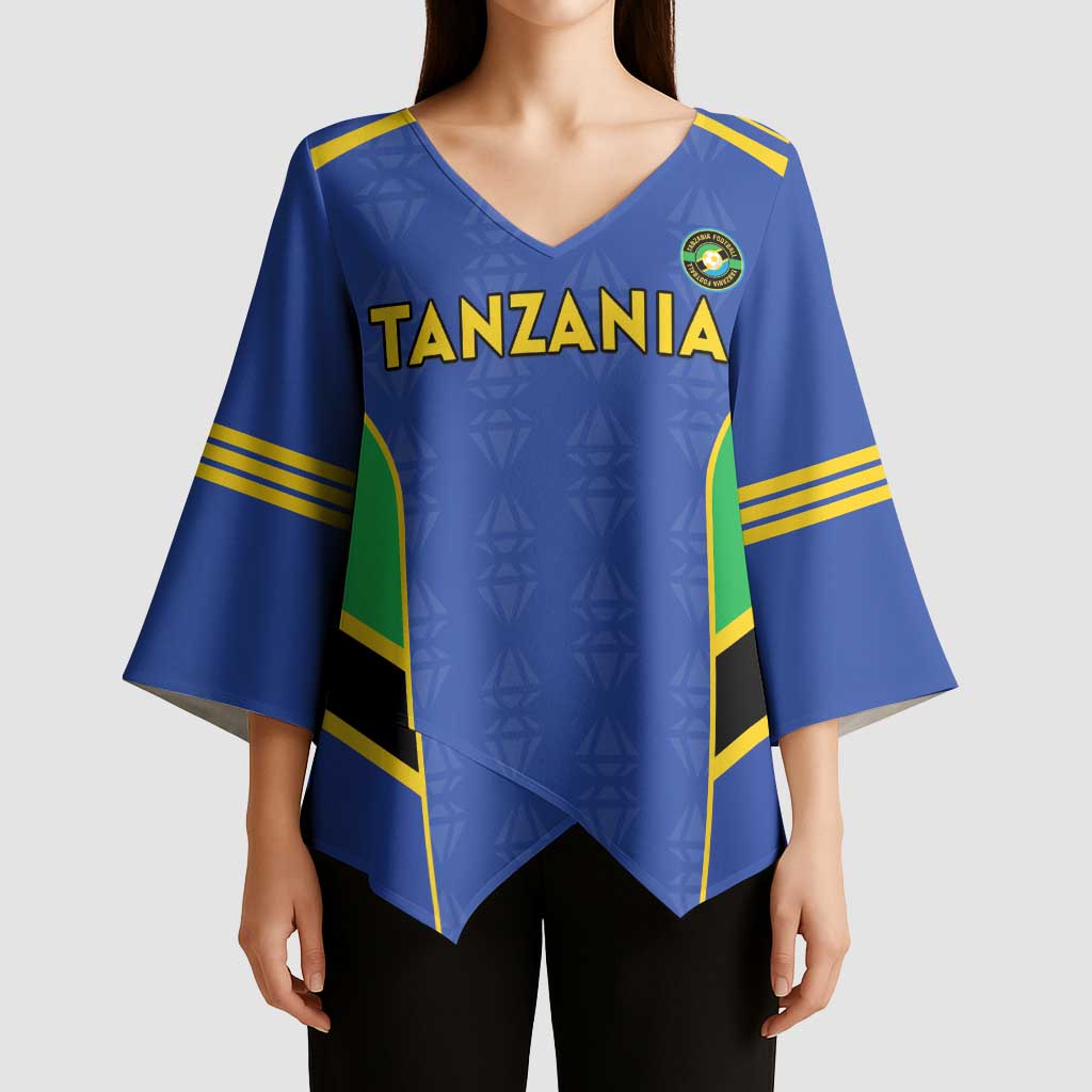 Custom Tanzania Football Kimono Sleeve Blouse Go Taifa Stars Go - Wonder Print Shop