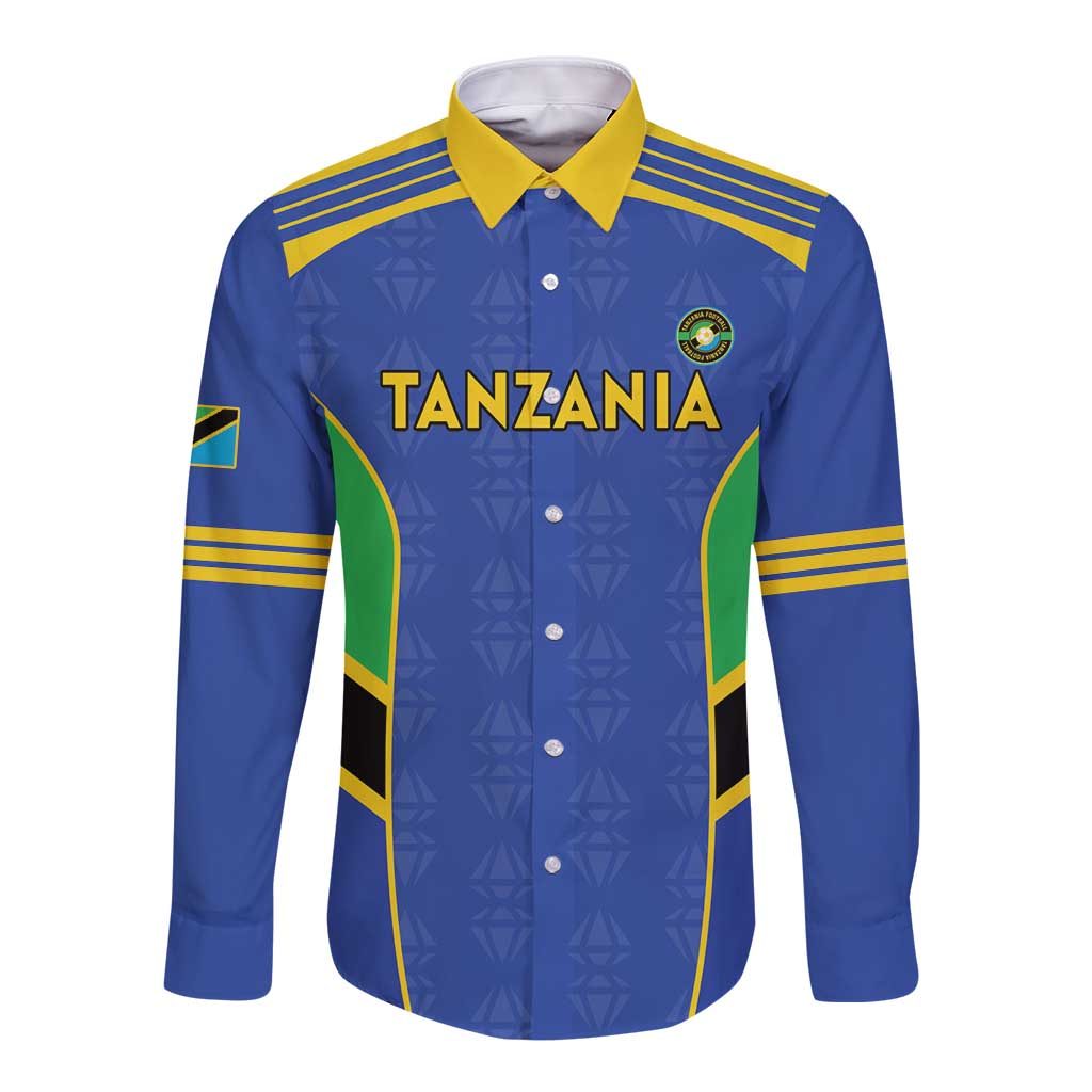 Custom Tanzania Football Long Sleeve Button Shirt Go Taifa Stars Go - Wonder Print Shop
