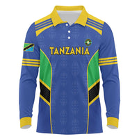 Custom Tanzania Football Long Sleeve Polo Shirt Go Taifa Stars Go - Wonder Print Shop