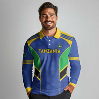 Custom Tanzania Football Long Sleeve Polo Shirt Go Taifa Stars Go - Wonder Print Shop