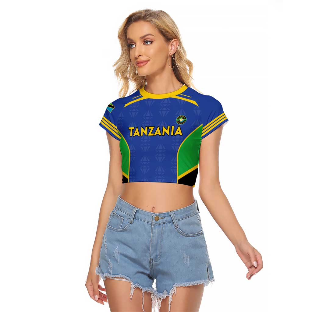 Custom Tanzania Football Raglan Cropped T Shirt Go Taifa Stars Go - Wonder Print Shop