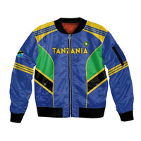 Custom Tanzania Football Sleeve Zip Bomber Jacket Go Taifa Stars Go - Wonder Print Shop