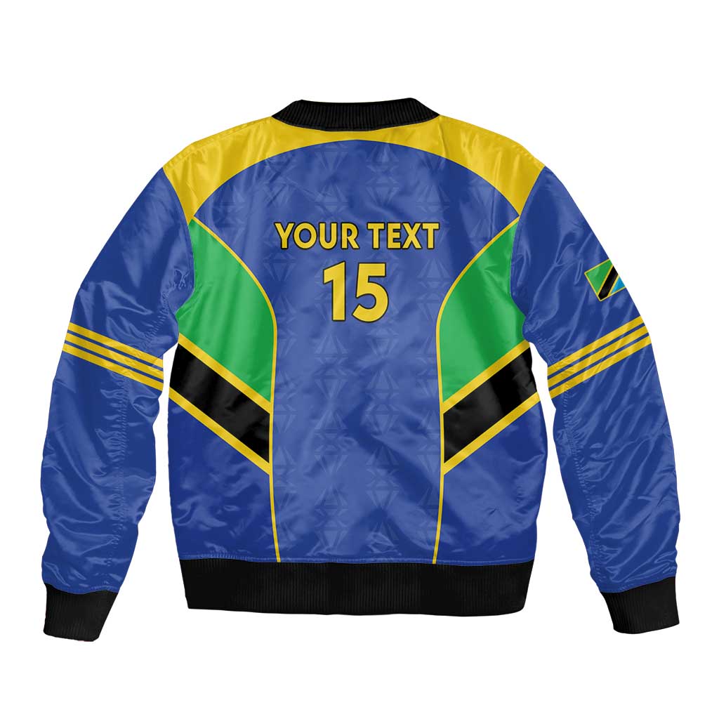 Custom Tanzania Football Sleeve Zip Bomber Jacket Go Taifa Stars Go - Wonder Print Shop