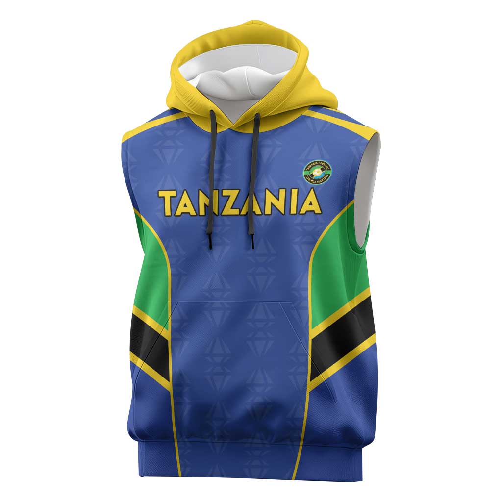 Custom Tanzania Football Sleeveless Hoodie Go Taifa Stars Go - Wonder Print Shop