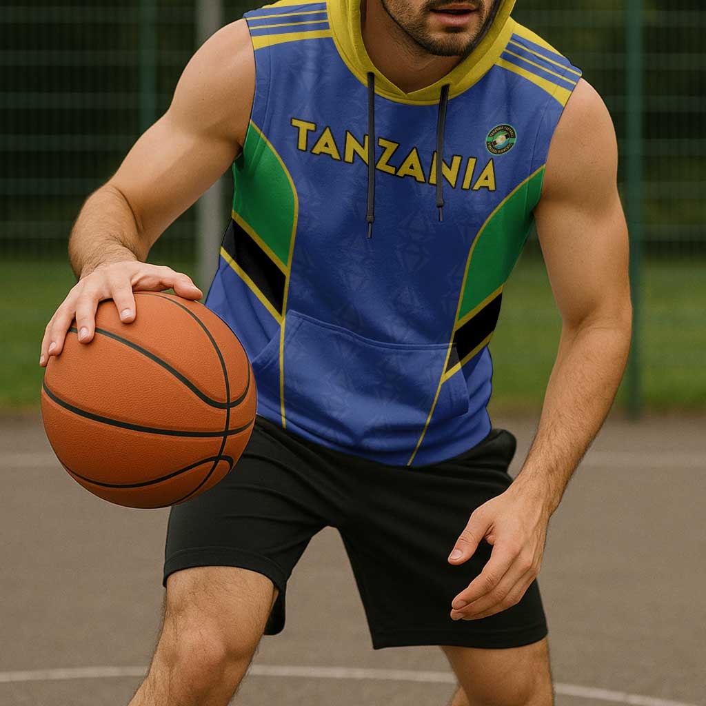 Custom Tanzania Football Sleeveless Hoodie Go Taifa Stars Go - Wonder Print Shop