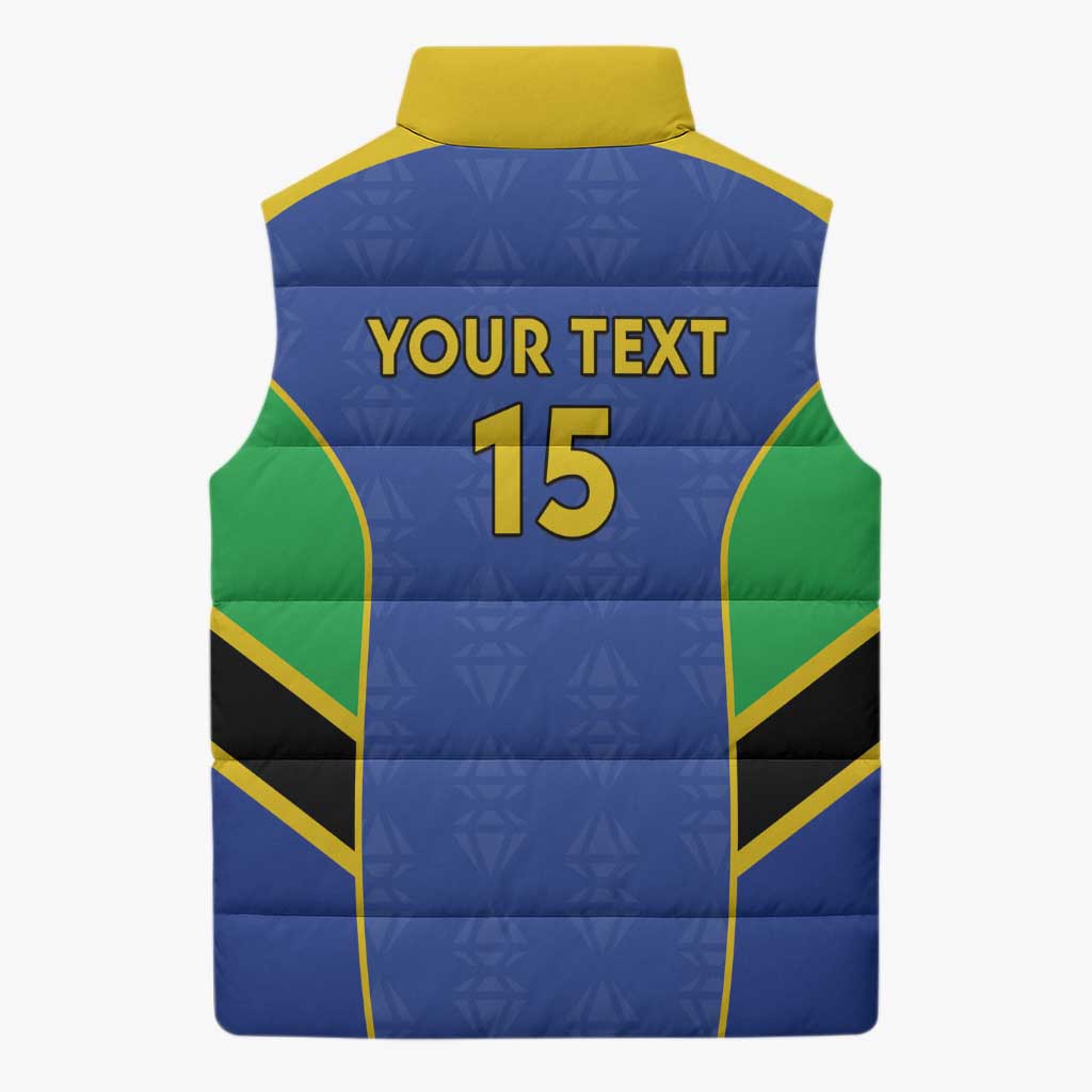 Custom Tanzania Football Sleeveless Puffer Jacket Go Taifa Stars Go - Wonder Print Shop