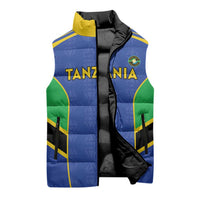 Custom Tanzania Football Sleeveless Puffer Jacket Go Taifa Stars Go - Wonder Print Shop