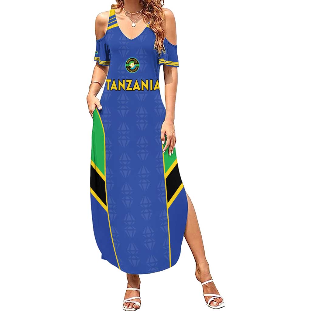 Custom Tanzania Football Summer Maxi Dress Go Taifa Stars Go - Wonder Print Shop